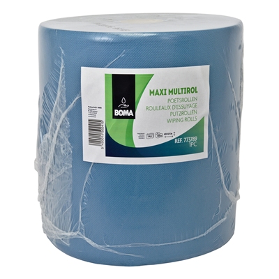 774008: Maxi Multirol - recycled tissue - 3 laags - 400 m x 37 cm - BLAUW - 1 rol