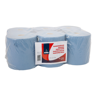 776915: Handdoekrol - zuiver tissue - 2-laags - 150 m x 20 cm - BLAUW - 6 rollen
